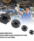 Compact Low Profile Impact Socket Adapters With Magnetic Inserts For Tight Spaces And Hard To Reach Bolts Crv Steel Drive Reducers 4 Piece Set on mechanic undercarriage
