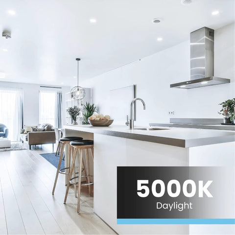 Bright kitchen illuminated by BR40 LED Flood Light Bulbs Dimmable 13W 65W Equivalent 850 Lumens 5000K Daylight E26 Base