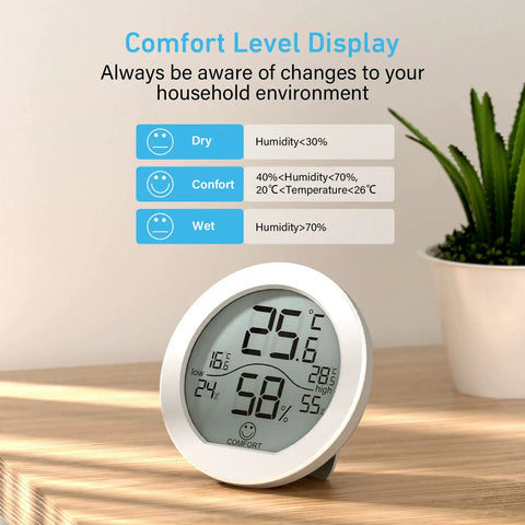 Easy Read Indoor Hygrometer Thermometer For Home And Office, Digital Temperature And Humidity Monitor With Large Display, Fast Accurate Room Climate Tracker For Optimal Comfort on desk
