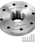 Heavy Duty 3 Inch Steel Wood Lathe Faceplate With 1 Inch By 8 Tpi Thread, Eight Mounting Holes, Thick Flat Plate For Woodturning