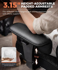 Big And Tall Ergonomic Office Chair With Deluxe Embossed Leather Upholstery showing padded adjustable armrests