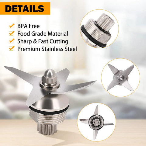 Wet Blade Assembly With Wrench And Drive Socket Tool Kit For Blenders Compatible With Vitamix 5200 Series shown with details.