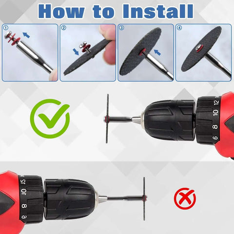 Installation guide for Do It All Rotary Tool Cutting Wheel Set With HSS Circular Blades, Resin Discs And Diamond Wheels