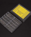 Top Shelf Stainless Steel Cross Micro Screw Set With Nifty Storage Box 1.6 To 6.0mm in transparent case.