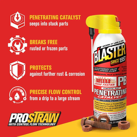 Penetrating Oil Spray For Rusted Bolts And Frozen Parts, Loosens Stuck Bolts, Removes Rust, Adjustable straw for precise application.