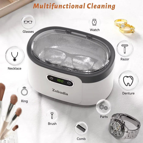 600ml Ultrasonic Jewelry Cleaner With Digital Timer For Glasses Rings Silver Coins And Makeup Brushes Deep Sonic Cleaning