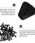 Heavy Duty Black Stainless Steel Brace Brackets For Wood Furniture And PCs with screws for right-angle joints support