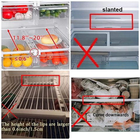 Fridge Egg Holder Drawer Organizer For Easy Egg Storage In Your Refrigerator And Mini Fridge Pull Out Tray Fits Shelves Under 0.6 Inches