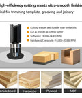 9 Piece Pattern Flush Trim Router Bit Set With 1/4 Inch Shank And Carbide Tips for wood trimming, template work