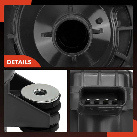 Close-up of Universal Engine Electric Water Pump compatible with Toyota Rav4 2016-2018 and Lexus Nx300h 2015-2021, showcasing plastic housing and connectors.