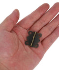 Antique Decorative Butterfly Hinges Set Of 24 For Jewelry Boxes And Cabinets, iron hinge on hand for size reference