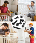 4 images showing assembly of beds using 12 Pack M6x120mm Hex Drive Socket Cap Bolts With Barrel Nuts in black finish, center image of bolts.