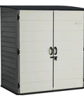 Massive 106 Cu Ft Vertical Outdoor Storage Shed With Floor And Lockable Double Doors For Your Backyard Gear Tools Pool Stuff Patio Cushions Trash Cans And Lawn Mowers