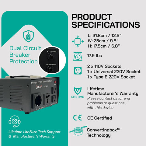 Heavy Duty 2000W Step Up Down Voltage Converter With Toroidal Transformer For 110V To 220V And 220V To 110V product specifications