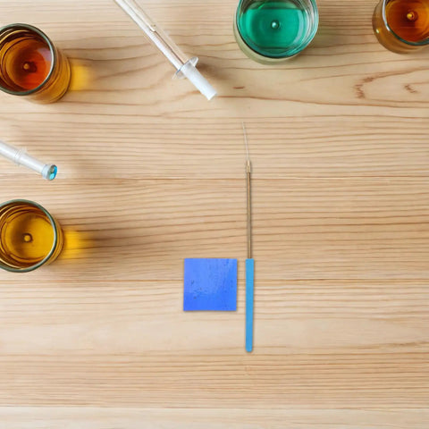 Flame Test Kit For Metal Ions With Cobalt Glass Filter Sheet And Metal Alloy Wire Loop Rod Blue Glass To Cut Sodium Interference In Alkali Metal Tests Dope For Your Chem Class And School Lab Group Projects on table.