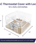 Thermostat Lock Box Cover With Key For 4.5 X 4 Inch Or Smaller Thermostats Transparent Guard To Prevent Tampering