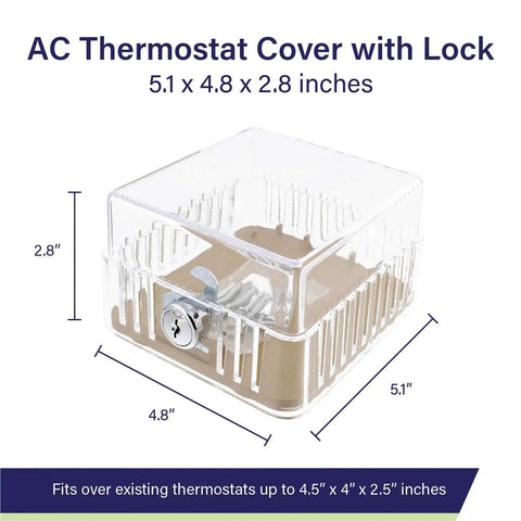 Thermostat Lock Box Cover With Key For 4.5 X 4 Inch Or Smaller Thermostats Transparent Guard To Prevent Tampering