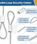 6 Pack Security Cable Lock Set With Double Loop Cables, Vinyl Coated 304 Stainless Steel Wire For Luggage and Bike details