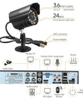 Detailed view of Four Camera 5MP PoE Security Kit With Night Vision And AI Motion Detection For People And Vehicles, connectors and ports.