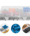 270-Piece Wall Anchors and Screws Kit for DIY and Engineering Projects - Heavy-Duty Self-Tapping Carbon Steel Screws, Rubber Anchors, All-Purpose Hardware Set for Concrete and Wood. Plastic organizer box with assorted anchors and screws