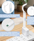 Go To Rechargeable LED Dental Mirror With USB Charging, Fog Free Surface, White And Yellow Dual Lighting, Detachable Design For Easy Cleaning, Compact And Portable For Home Or Clinic Use, Blue; white handheld mirror on USB charger