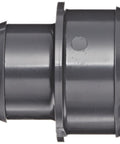 Barbed End Connector For Schedule 40 PVC Pipe 2 In By 1 And A Half In Heavy Duty Fitting For Straight Runs Resists Acids Gasoline Alcohol And Hydrocarbons Works With Flexible Hose And Clamp Meets ASTM D black PVC barbed coupling