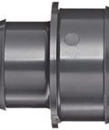 Close-up of PVC Barbed Tube Fitting Coupling Schedule 40 Gray 1 1/4 In By 1 In Built Tough for Straight Runs, Barbed Seal Detail
