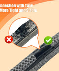 Wood stove door gasket kit, 1-inch high-temp fiberglass rope, grey braided seal in door channel, close-up