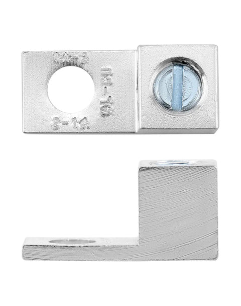 Aluminum Alloy Mechanical Lugs 25-Piece Tin-Plated Cable Connectors With 5/16-24 Screws For 14 AWG To 2 AWG Conductors, side view