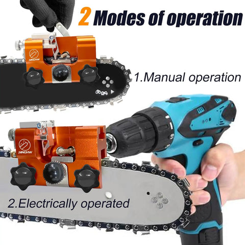 Portable Chainsaw Sharpening Kit With Five Sharpening Heads Hand Crank Jig For 4 To 22 Inch Chainsaws Gloves And Brush Easy Setup