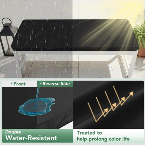 Outdoor Bench Cushion For All Weather Use, Waterproof, Fade Resistant, Non Slip Pad With Removable Cover in black, 48x18x3 inches.