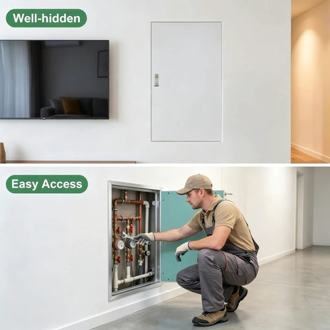Heavy Duty Aluminum Drywall Access Panel 16 By 48 Inches No Sweat Install Paintable Wall Inspection Hatch for utility access.