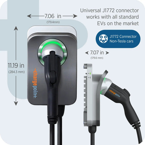 Level 2 Home EV Charger J1772 Fast Smart Battery Power For Electric Cars With Smart App Control And Hardwired Setup