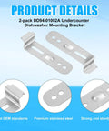 Top Shelf 2 Pack Dishwasher Mounting Brackets With Complete Screw Kit For Samsung Models Smooth Under Counter Setup No Sweat Install Heavy Duty Kitchen Fix showing stainless steel brackets with OEM standards.