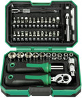 39 Piece Ratcheting Wrench Set With Mini Sockets Magnetic Screwdrivers Power Bits Universal Joints Spinner Extensions And A Handy Portable Storage Box For Mechanics And Do It Yourself Enthusiasts
