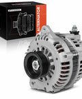 Plug And Play 12V 110A Alternator For Nissan Murano 2003 2007 And Maxima 1995 1997 1998 2000 2002 2003 Plus Infiniti I30 1998 2000 And I35 2002 2004 Replaces LR11107 23100-0L701 231000L701 231005Y700, front view with box