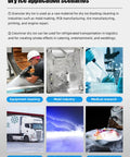 Dry ice application scenarios showcasing Heavy Duty Commercial Dry Ice Pellet Machine Automatic CO2 Granulator For Pro Workshop Blasting And Mold Repair.