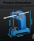 Heavy Duty Manual Arbor Press For Stamping Bending And Forming with product dimensions and measurements.