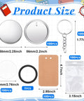 DIY Button Maker Kit For 100 Sets 58mm 2 And A Quarter Inch Includes Metal Shells Plastic Films Backing Parts Bags Keychains