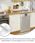 100 Piece Shelf Support Pegs For Cabinets And Bookcases Durable Plastic Shelf Pegs shown in a modern kitchen setting