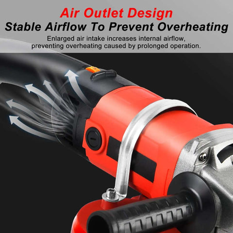 Heavy Duty 3-Head Concrete Grinder 2800W Pro Grade Electric Floor And Wall Polisher With Diamond Grinding Wheel air outlet