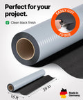 Heavy Duty Epdm Waterproofing Membrane 52 Mil Self Adhesive Roof Deck Sheet, 16 ft x 39 in, clean black finish, easy to cut to size.