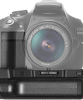 Battery Grip Kit For Canon EOS Rebel T3 T5 T6 1100D 1200D 1300D Digital Cameras with vertical grip attached to DSLR camera