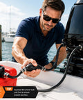 Super Cool 5/16 Inch Boat Motor Fuel Line Hose Kit With Connector Bulb Clamps Replaces Old Gas Lines For Cars Tractors And Motorcycles Easy Swap Setup installed on a boat motor