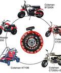 Recoil Pull Starter For Predator 196cc 212cc with mini bikes and go-kart models including TrailMaster, Coleman, Baja, and Massimo.