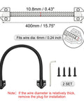 Built Tough Heavy Duty Armored Loop Power Transfer Cable Protector 16 Inch Long Fits 6mm Diameter Black 2 Pack Metal Flexible Gooseneck Exposed Mounting Sleeve with End Caps for Access System, black 400mm cable protector with screws