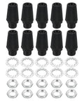 Heavy Duty Cord Grips Connector and Cable Glands Set for Wiring Pendant Lights and Ceiling Lamps 10 Pack Black Metal Plastic Hardware
