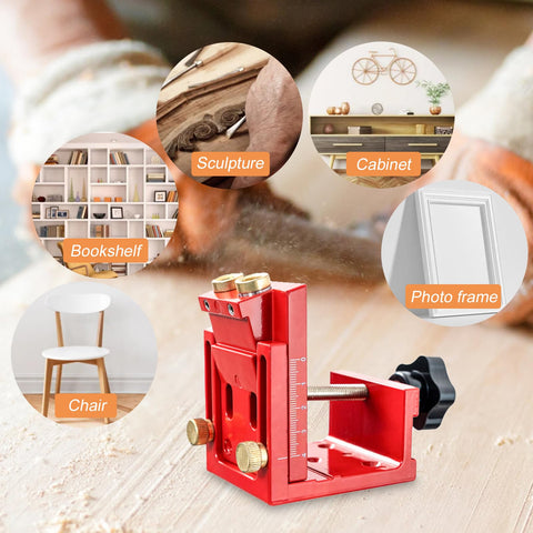 Pro Shop Adjustable Pocket Hole Jig Machined From Rugged Aluminum Alloy for precise 15 degree holes in woodworking projects.