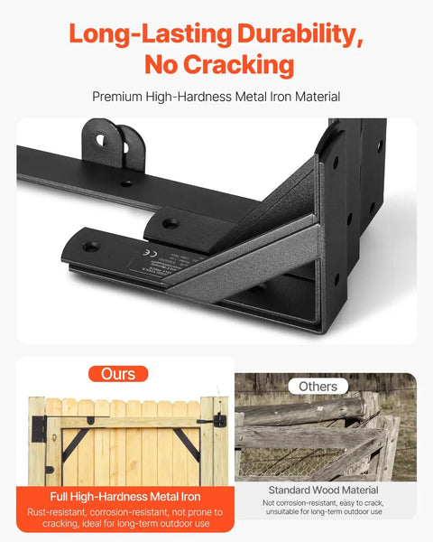 Anti Sag Gate Corner Brace Bracket Kit With Latch Lock For Shed Doors, Corral And Driveway Gates, Iron Or Wood Frame, black metal components