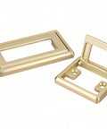 Hidden Exposed Door Pull Handles Set, 2 Pieces Aluminum Alloy Flip Handles Recessed Drawer Knobs With Screws, Gold Finish